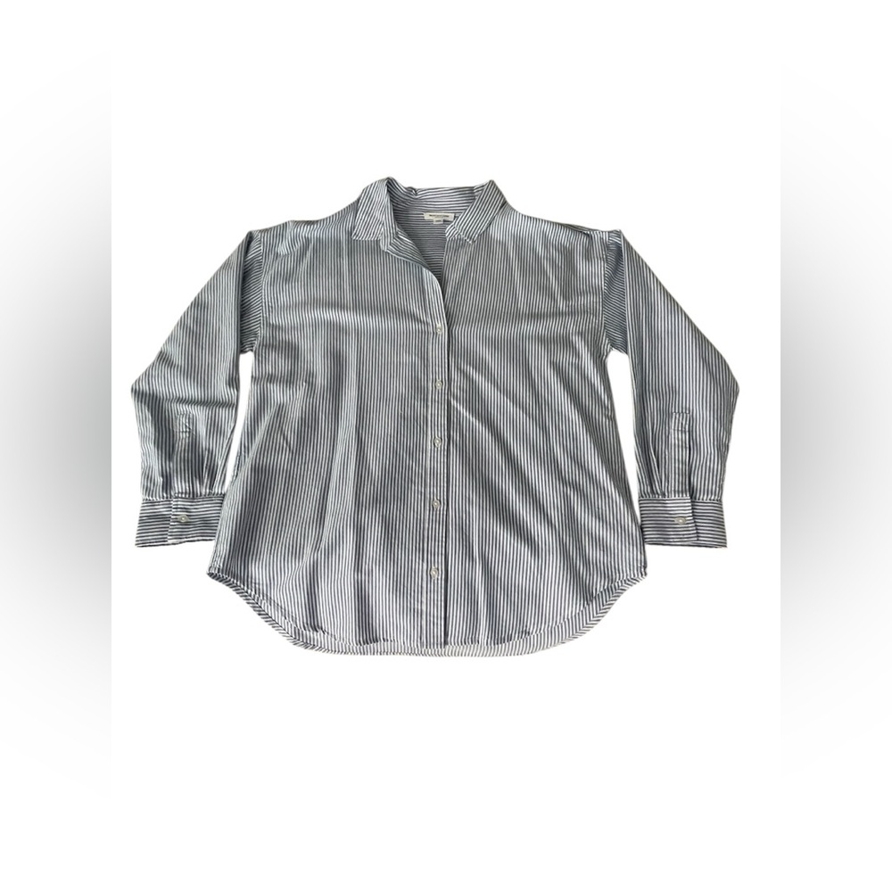 Beach Lunch Lounge Coastal Striped Button-Up Shirt